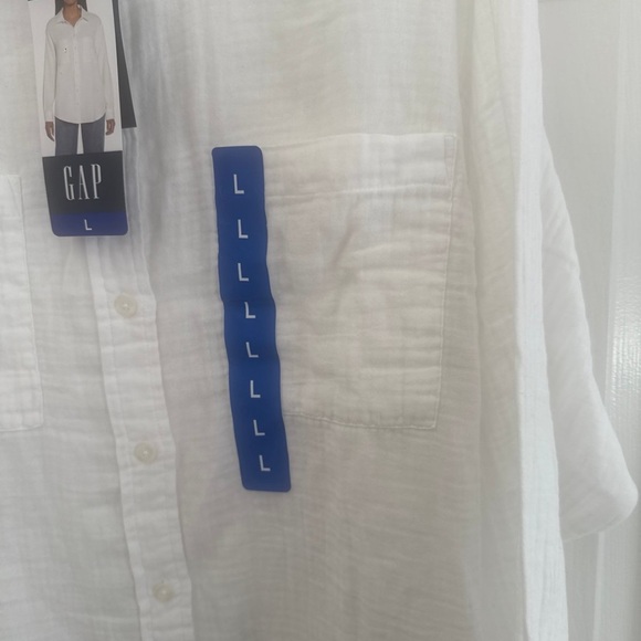 GAP Women’s White Collared Shirt Large - Picture 4 of 5